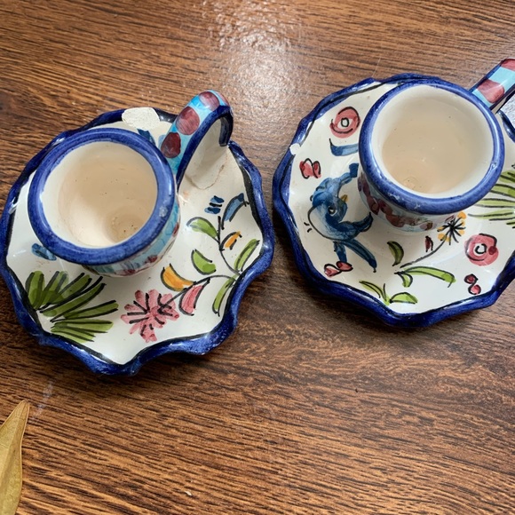 ➡️ Rare ⬅️  ⭐️Vintage, Hand-Painted, Taper Candle-Holders⭐️ - Picture 5 of 5